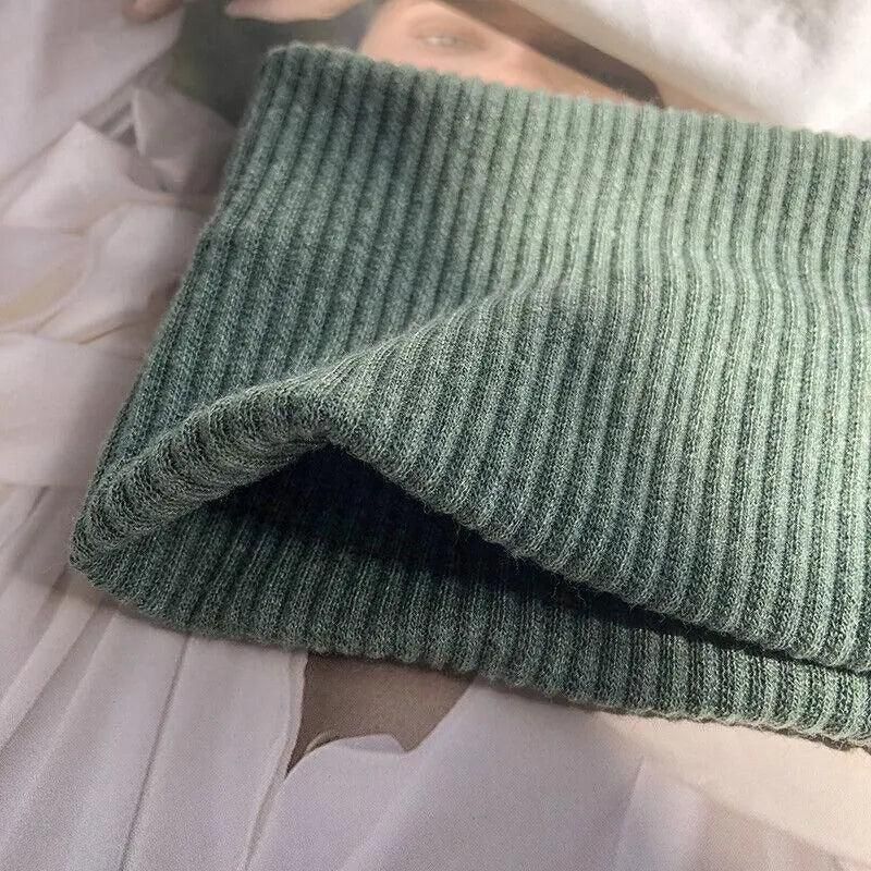 Women Headband Solid Wide Turban Knitted Cotton Hairband Girls Elastic Hair Band - Green V528-KNITTING-GREEN-487580