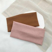 Women Headband Solid Wide Turban Knitted Cotton Hairband Girls Elastic Hair Band - Light Grey V528-KNITTING-GREY-384562