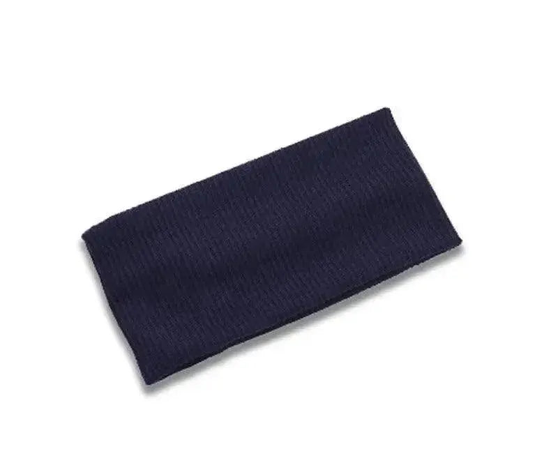 Women Headband Solid Wide Turban Knitted Cotton Hairband Girls Elastic Hair Band - Navy V528-KNITTING-NAVYBLUE-933836