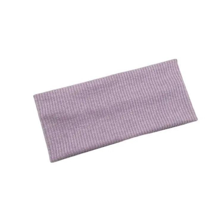 Women Headband Solid Wide Turban Knitted Cotton Hairband Girls Elastic Hair Band - Purple V528-KNITTING-PURPLE-862870