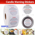 500PCS Candle Warning Labels Roll Round Stickers for Jars Wax Melts Containers V528-KNITTINGNEEDLES-377856