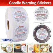500PCS Candle Warning Labels Roll Round Stickers for Jars Wax Melts Containers V528-KNITTINGNEEDLES-377856