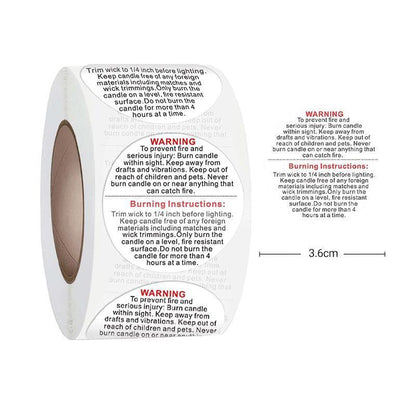 500PCS Candle Warning Labels Roll Round Stickers for Jars Wax Melts Containers V528-KNITTINGNEEDLES-377856