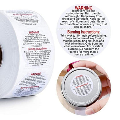 500PCS Candle Warning Labels Roll Round Stickers for Jars Wax Melts Containers V528-KNITTINGNEEDLES-377856