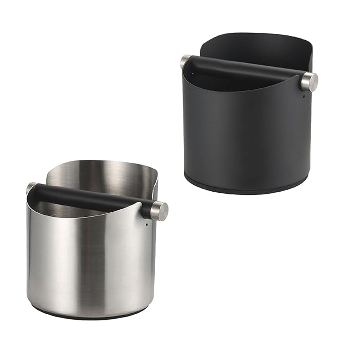 Stainless Steel Coffee Grounds Knock Box Round Tap Bucket for Household Espresso - Black V528-KNOCK-BOX-04-2-122104