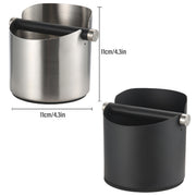 Stainless Steel Coffee Grounds Knock Box Round Tap Bucket for Household Espresso - Black V528-KNOCK-BOX-04-2-122104
