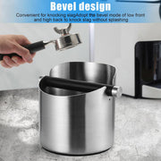 Stainless Steel Coffee Grounds Knock Box Round Tap Bucket for Household Espresso - Black V528-KNOCK-BOX-04-2-122104