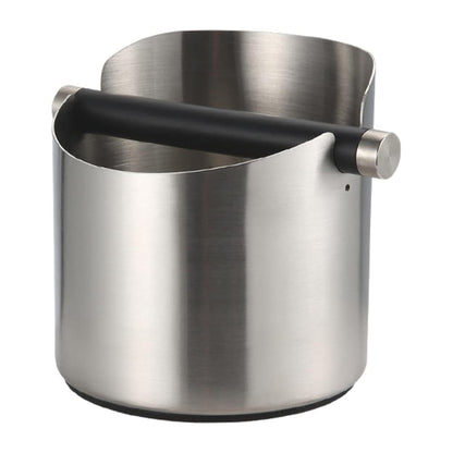 Stainless Steel Coffee Grounds Knock Box Round Tap Bucket for Household Espresso - Black V528-KNOCK-BOX-04-2-122104