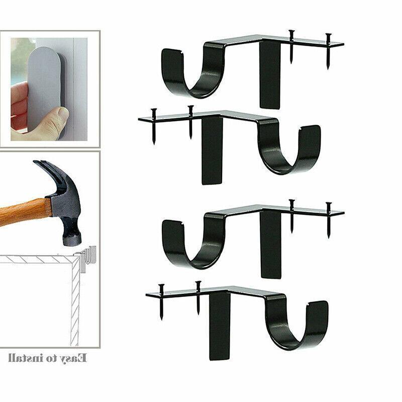 2X Bracket Hang Curtain Rod Holders Single Hook Tap Right Into Window Frame Rod V528-KWIK-HANG-2PCS-655241
