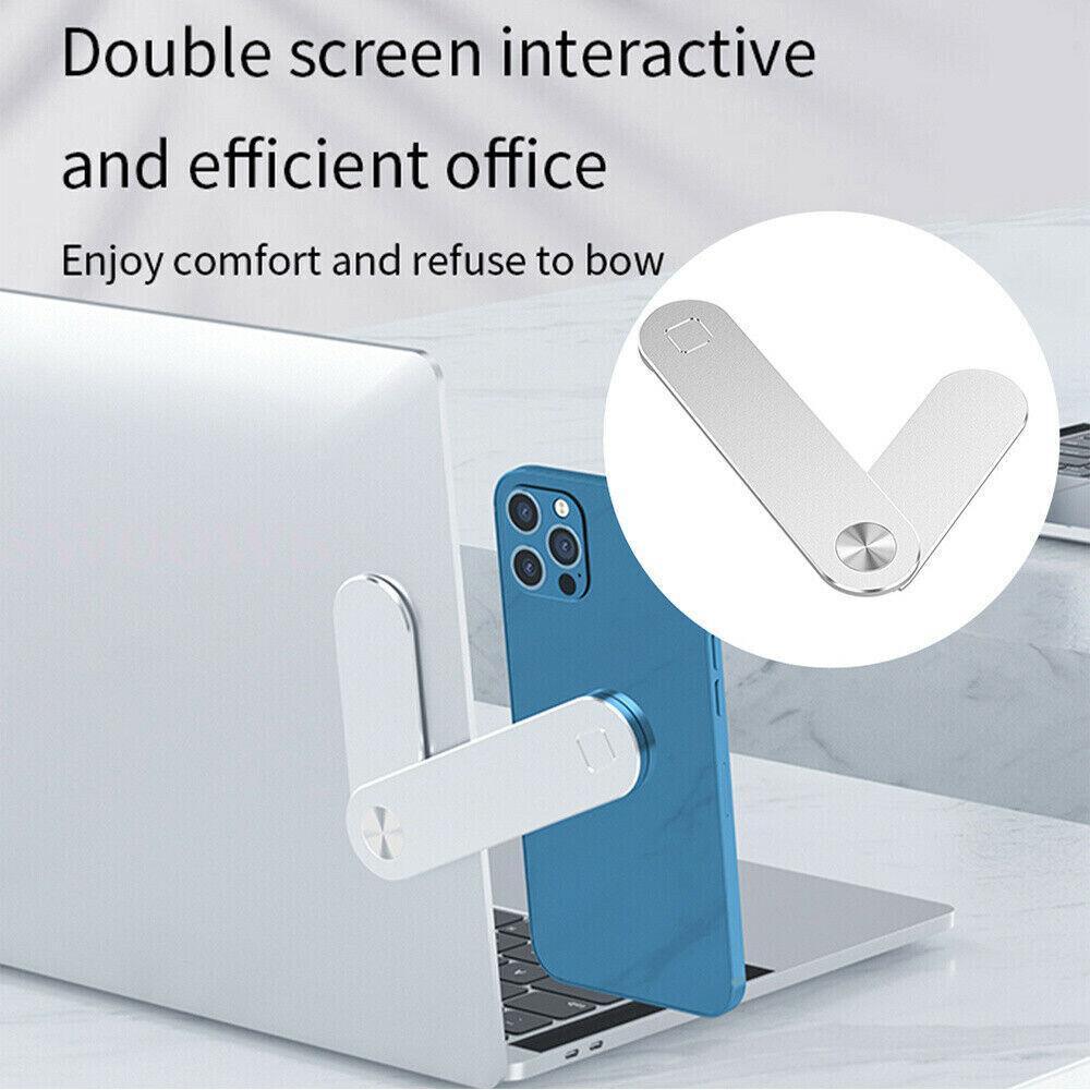 Side Mount Clip Phone Holder for Laptop Adjustable Portable Screen Bracket - Pink V528-KZZJ-PINK-564896