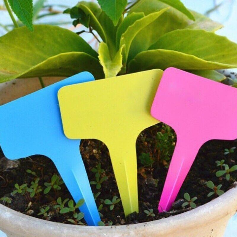 T-Type Plant Labels Flexible Plastic Garden Tags Nursey Seeding Marker Pen White - Green V528-LABEL-6-10-GREEN50PCS-92818