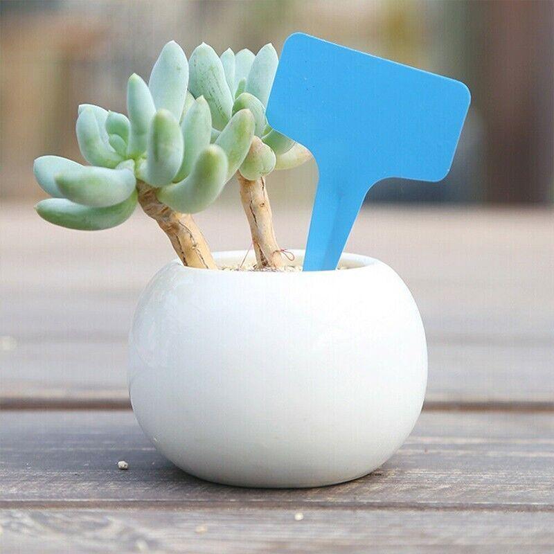 T-Type Plant Labels Flexible Plastic Garden Tags Nursey Seeding Marker Pen White - Red V528-LABEL-6-10-RED50PCS-34652