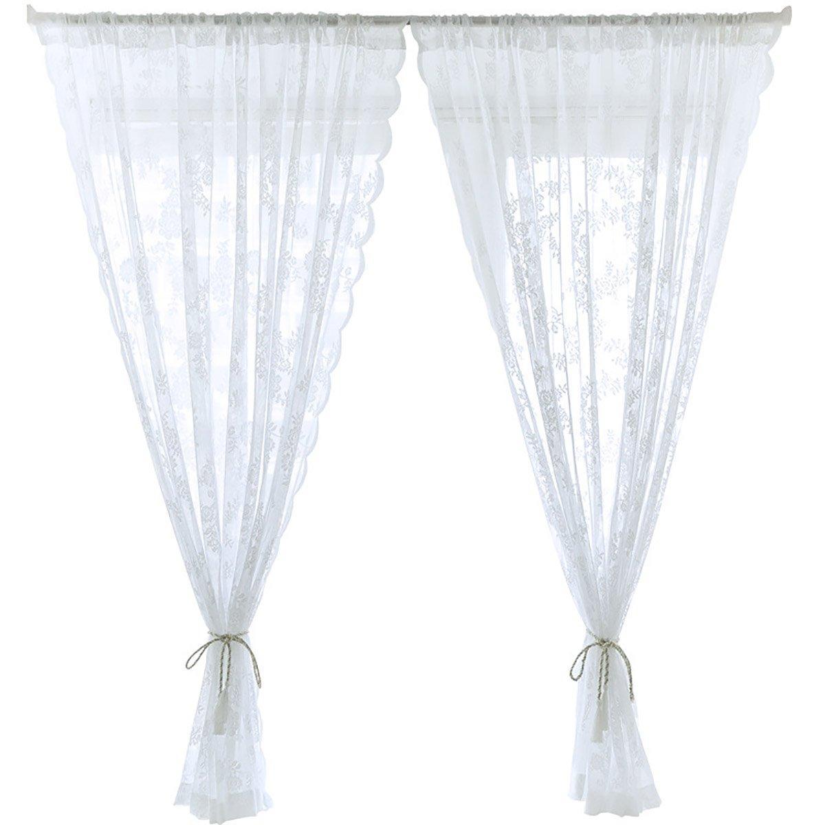 Elegant Lace Curtain Bedroom Window Door Screen Privacy Window Decor - 75*100cm V528-LACE-CURTAINS-75-100-992420