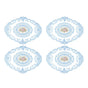 4 Pack Retro Lace Oval Placemats 31x42cm French Crochet Doilies 4 Colors Set - Sky Blue V528-LACE-PLACEMAT-SKY-BLUE-4PCS-830327