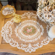 4 Pack Retro Lace Oval Placemats 31x42cm French Crochet Doilies 4 Colors Set - Sky Blue V528-LACE-PLACEMAT-SKY-BLUE-4PCS-830327