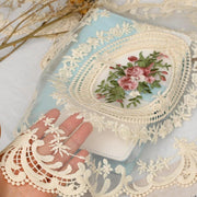 4 Pack Retro Lace Oval Placemats 31x42cm French Crochet Doilies 4 Colors Set - Sky Blue V528-LACE-PLACEMAT-SKY-BLUE-4PCS-830327