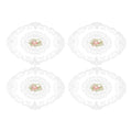4 Pack Retro Lace Oval Placemats 31x42cm French Crochet Doilies 4 Colors Set - White V528-LACE-PLACEMAT-WHITE-4PCS-909133