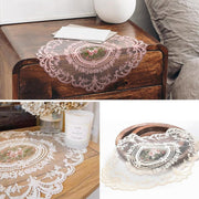 4 Pack Retro Lace Oval Placemats 31x42cm French Crochet Doilies 4 Colors Set - White V528-LACE-PLACEMAT-WHITE-4PCS-909133