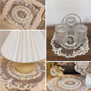 4 Pack Retro Lace Oval Placemats 31x42cm French Crochet Doilies 4 Colors Set - White V528-LACE-PLACEMAT-WHITE-4PCS-909133