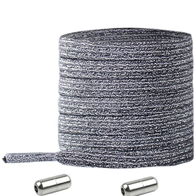 No Tie Locked Elastic Shoelace Shoe Lace Lazy Laces Sneakers Sports - NO.16 Sliver V528-LACES-NO-13SILVER-56734