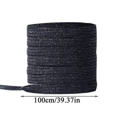 No Tie Locked Elastic Shoelace Shoe Lace Lazy Laces Sneakers Sports - NO.19 Glitter Yellow V528-LACES-NO-16GLITTERYELLOW-88165