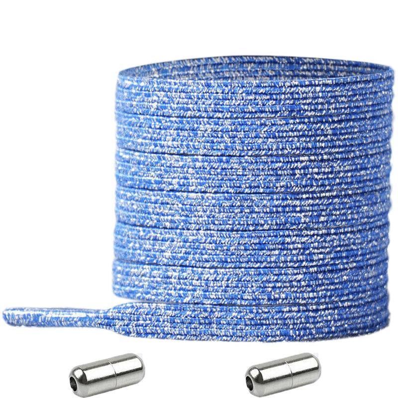No Tie Locked Elastic Shoelace Shoe Lace Lazy Laces Sneakers Sports - NO.20 Glitter Blue V528-LACES-NO-17GLITTERBLUE-17134