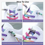 No Tie Locked Elastic Shoelace Shoe Lace Lazy Laces Sneakers Sports - NO.22 Silver Grey V528-LACES-NO-19SILVERGREY-12383