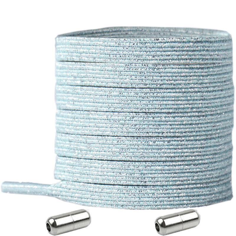 No Tie Locked Elastic Shoelace Shoe Lace Lazy Laces Sneakers Sports - NO.23 Silver Green V528-LACES-NO-20SILVERGREEN-45258