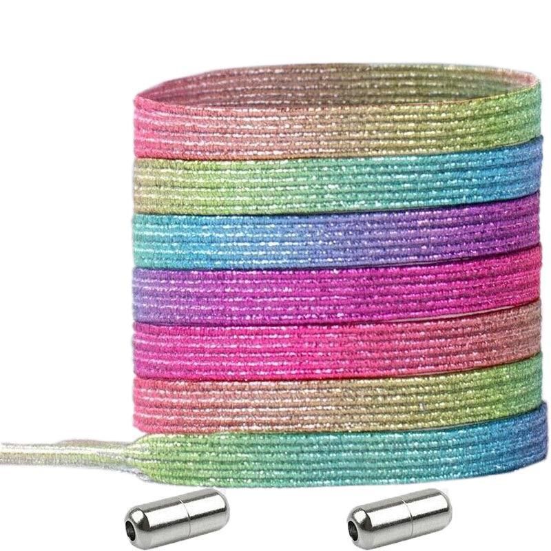 No Tie Locked Elastic Shoelace Shoe Lace Lazy Laces Sneakers Sports - NO.3 Rainbow V528-LACES-NO-3RAINBOW-22678