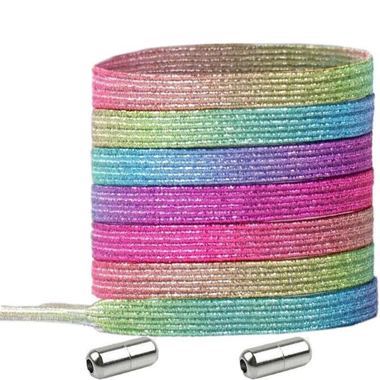No Tie Locked Elastic Shoelace Shoe Lace Lazy Laces Sneakers Sports - NO.3 Rainbow V528-LACES-NO-3RAINBOW-22678