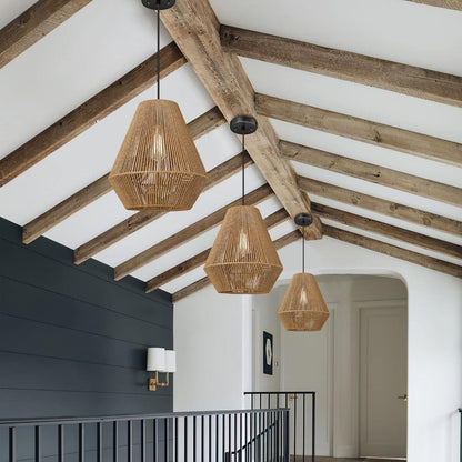 Braided Paper Rope Lampshade Chandelier Hanging Decoration for Lighting Decor V528-LAMPSHADE-020YELLOW-527410