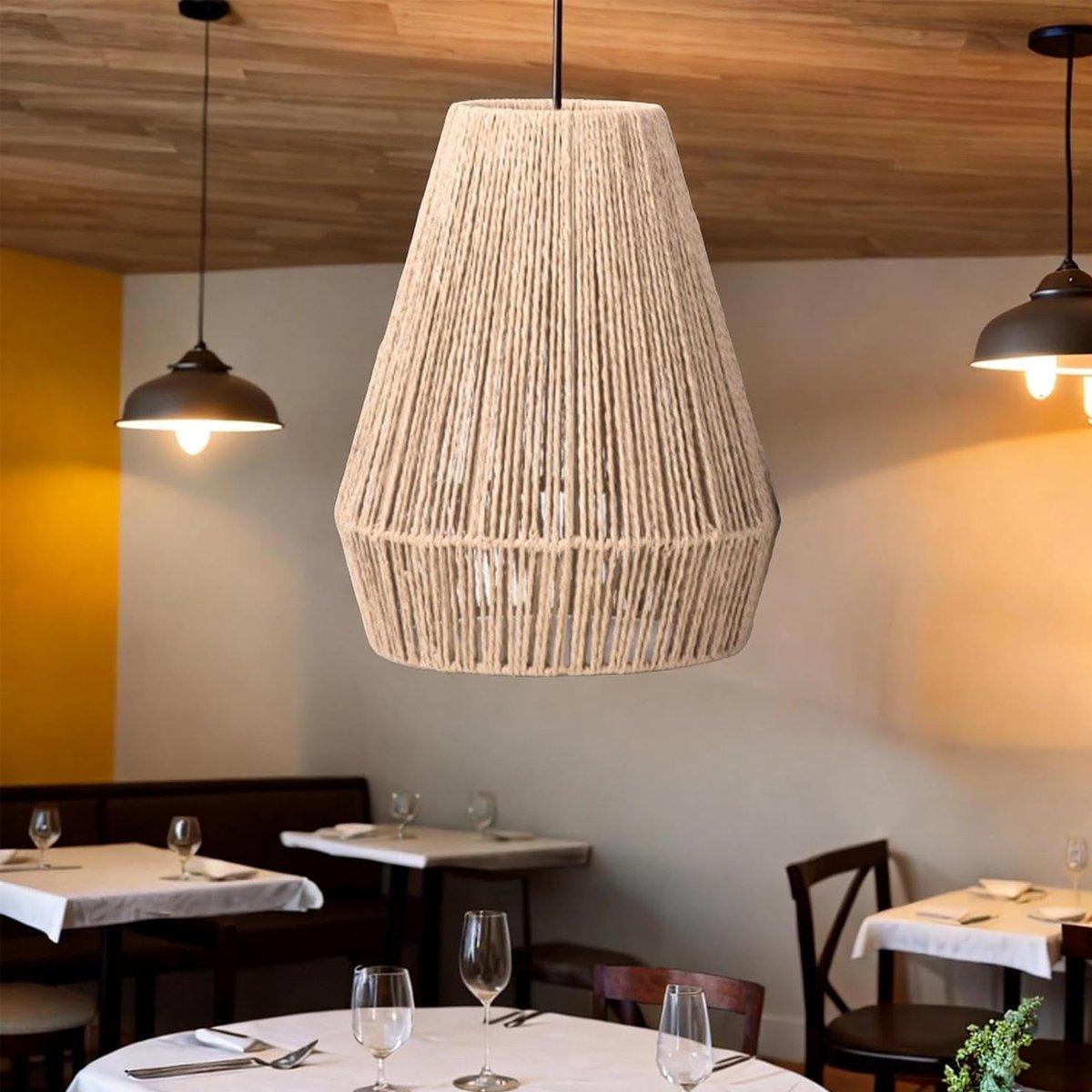 Braided Paper Rope Lampshade Chandelier Hanging Decoration for Lighting Decor V528-LAMPSHADE-020YELLOW-527410