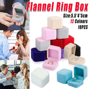 10X Flannel Ring Jewelry Earring Ring Jewelry Boxes Exquisite Gift Organizer - Apricot V528-LANNEL-BOX-10PCS-APRICOT-655724