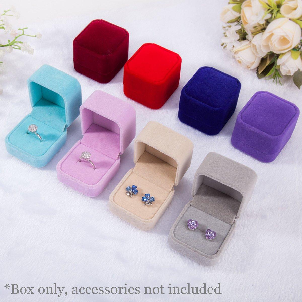 10X Flannel Ring Jewelry Earring Ring Jewelry Boxes Exquisite Gift Organizer - Apricot V528-LANNEL-BOX-10PCS-APRICOT-655724