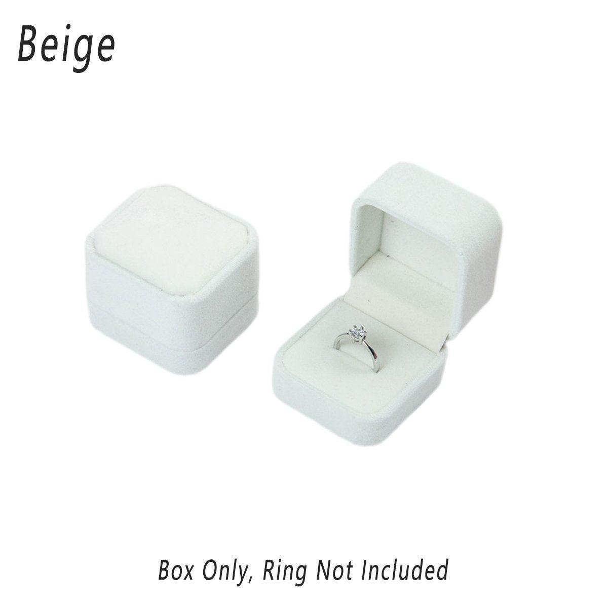 10X Flannel Ring Jewelry Earring Ring Jewelry Boxes Exquisite Gift Organizer - Apricot V528-LANNEL-BOX-10PCS-APRICOT-655724