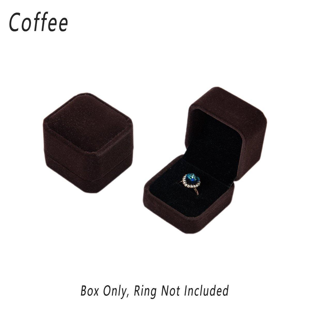 10X Flannel Ring Jewelry Earring Ring Jewelry Boxes Exquisite Gift Organizer - Apricot V528-LANNEL-BOX-10PCS-APRICOT-655724