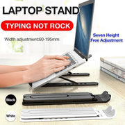 Adjustable Folding Laptop Stand for Desk Portable Tablet Holder Riser Bracket - Black V528-LAPTOPSTAND-BLACK-250049