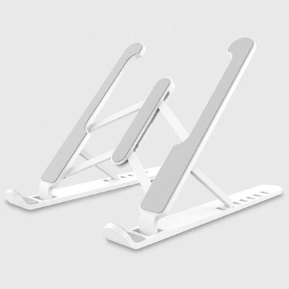 Adjustable Folding Laptop Stand for Desk Portable Tablet Holder Riser Bracket - White V528-LAPTOPSTAND-WHITE-623430