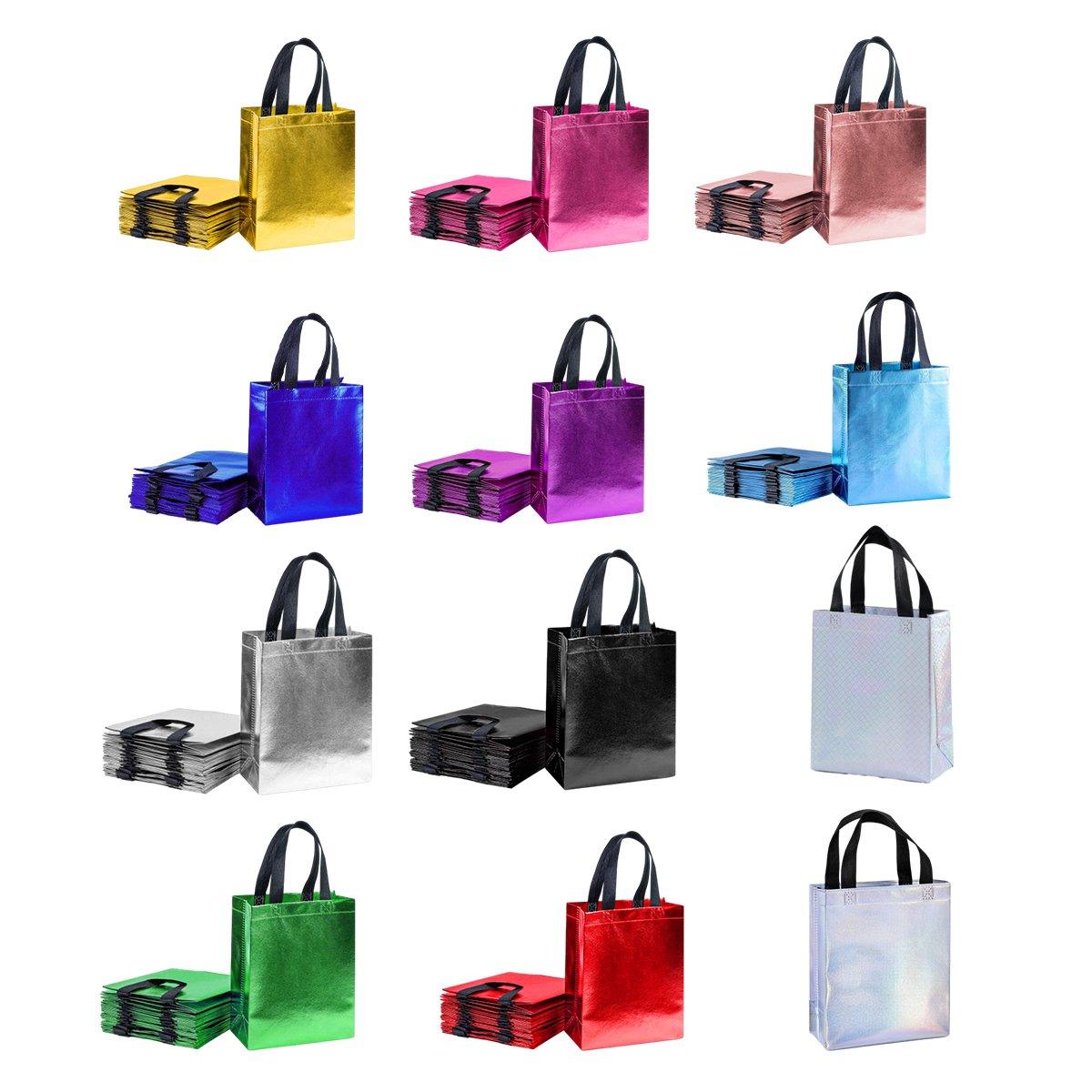 24pcs Laser Non Woven Gift Bags Tote Bags for Party Favor Wedding and Birthday - Rose Red V528-LASER-BAG-24PCS-ROSE-RED-490065