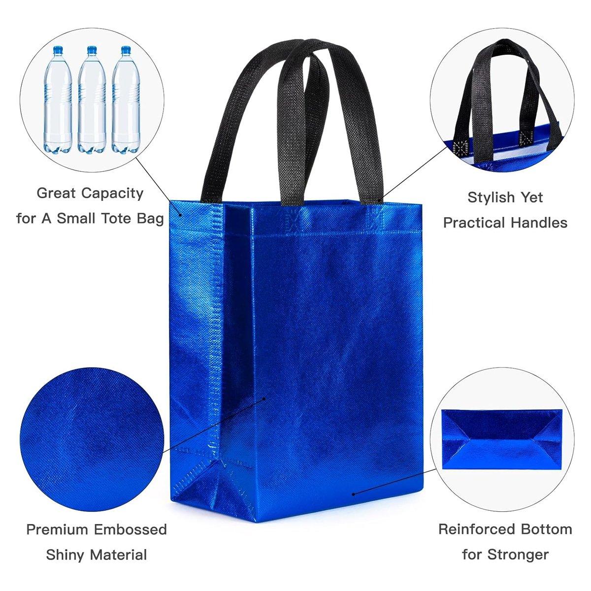 24pcs Laser Non Woven Gift Bags Tote Bags for Party Favor Wedding and Birthday - Rose Red V528-LASER-BAG-24PCS-ROSE-RED-490065