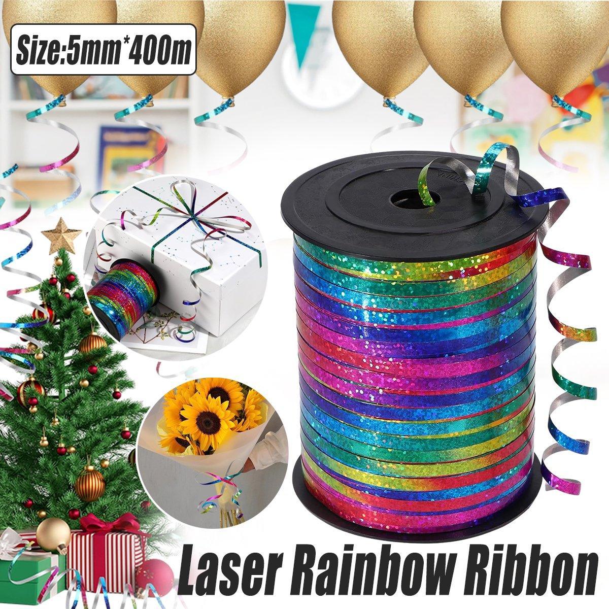 400m Glitter Laser Ribbon for Balloons Birthday Party Banners Pull String Tie V528-LASER-RIBBONS-663302