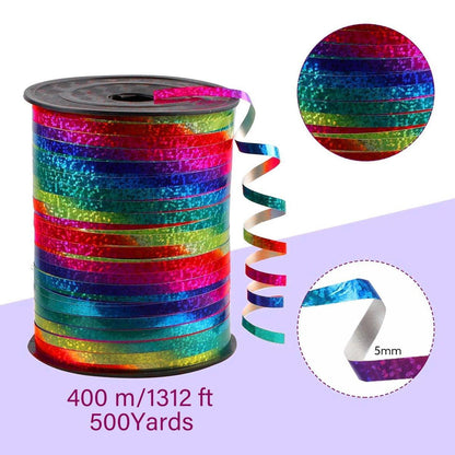 400m Glitter Laser Ribbon for Balloons Birthday Party Banners Pull String Tie V528-LASER-RIBBONS-663302