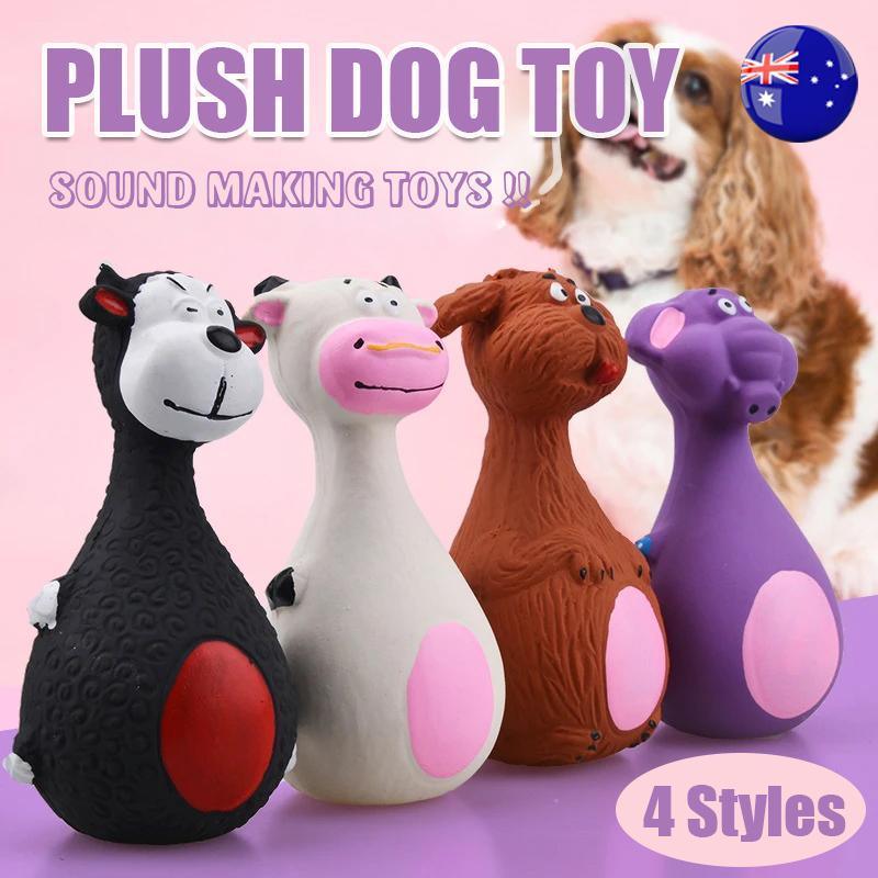 Latex Squeaky Dog Toys Puppy Pet Chew Toys Squeaker Soft and Interactive - Black V528-LATESQUEAKYDOG-BLACK-653170