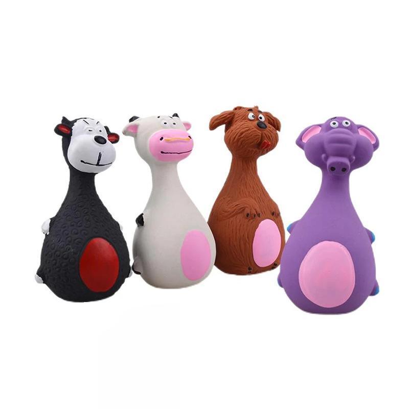 Latex Squeaky Dog Toys Puppy Pet Chew Toys Squeaker Soft and Interactive - White V528-LATESQUEAKYDOG-WHITE-384459