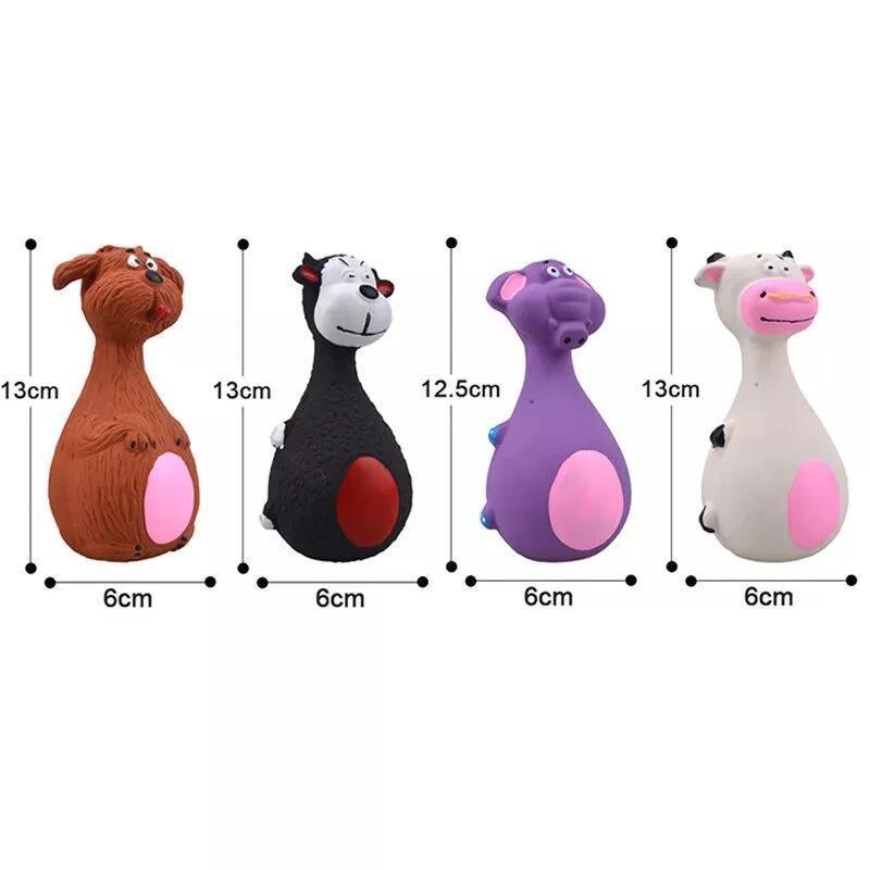 Latex Squeaky Dog Toys Puppy Pet Chew Toys Squeaker Soft and Interactive - White V528-LATESQUEAKYDOG-WHITE-384459