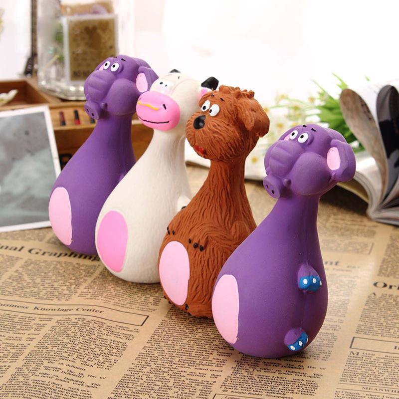 Latex Squeaky Dog Toys Puppy Pet Chew Toys Squeaker Soft and Interactive - White V528-LATESQUEAKYDOG-WHITE-384459