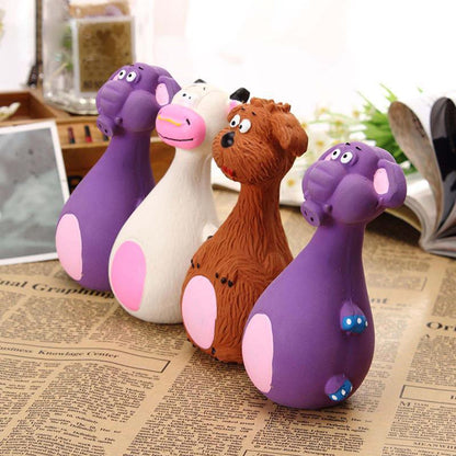 Latex Squeaky Dog Toys Puppy Pet Chew Toys Squeaker Soft and Interactive - White V528-LATESQUEAKYDOG-WHITE-384459