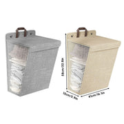 Foldable Laundry Basket Wall Mounted Clothes Storage Basket Household Organizer - Beige V528-LAUNDRY-BASKET-BEIGE-L-277319