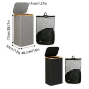 Bathroom Laundry Basket Large Clothes Hamper Dirty Laundry Storage Organizer - Black V528-LAUNDRY-BASKET-BLACK-306341