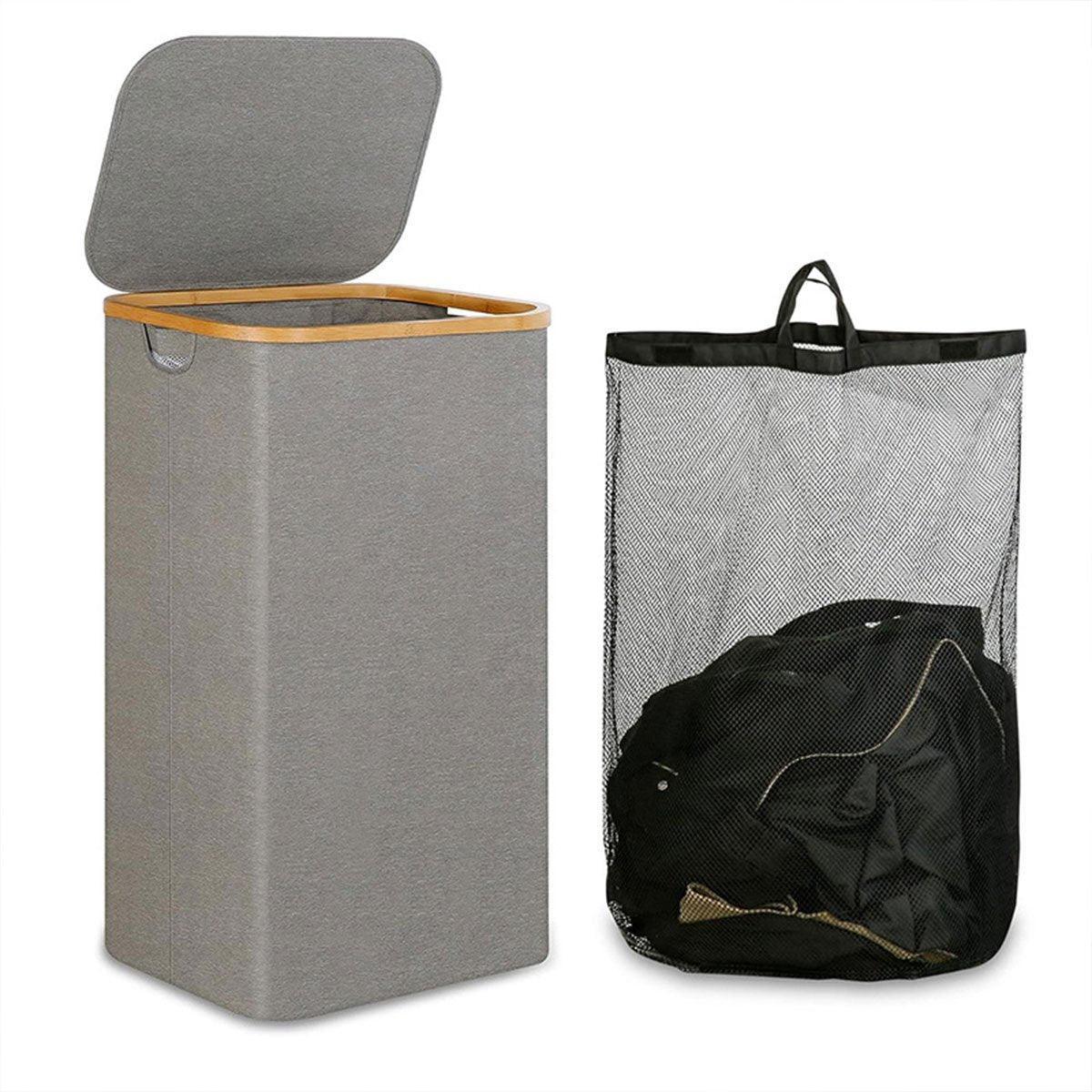 Bathroom Laundry Basket Large Clothes Hamper Dirty Laundry Storage Organizer - Black V528-LAUNDRY-BASKET-BLACK-306341